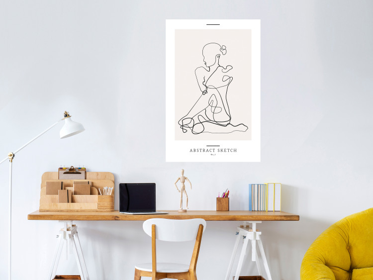 Poster Abstract Sketch - simple lineart with a woman figure and text 137236 additionalImage 11