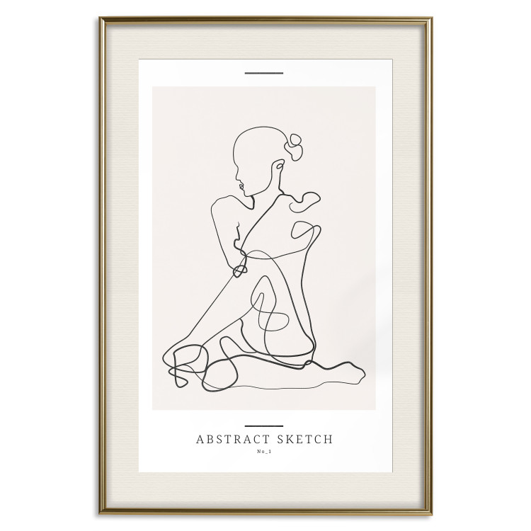 Poster Abstract Sketch - simple lineart with a woman figure and text 137236 additionalImage 18
