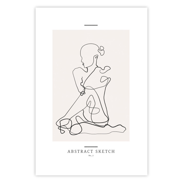Poster Abstract Sketch - simple lineart with a woman figure and text 137236 additionalImage 12