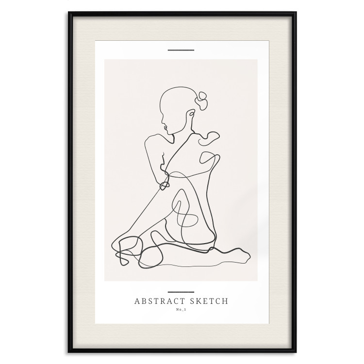 Poster Abstract Sketch - simple lineart with a woman figure and text 137236 additionalImage 17