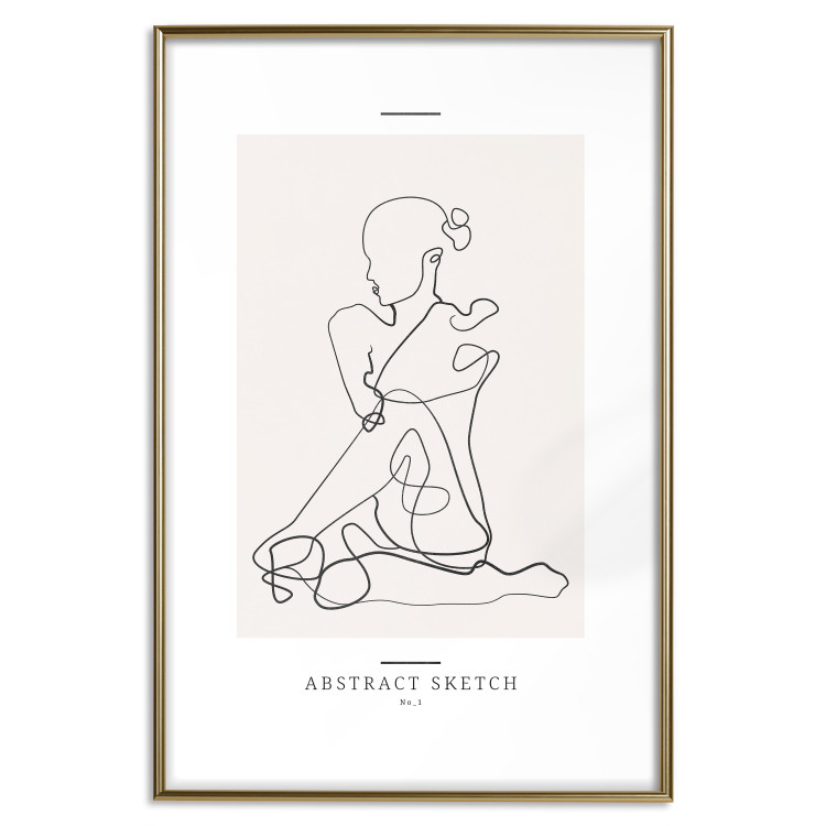 Poster Abstract Sketch - simple lineart with a woman figure and text 137236 additionalImage 16