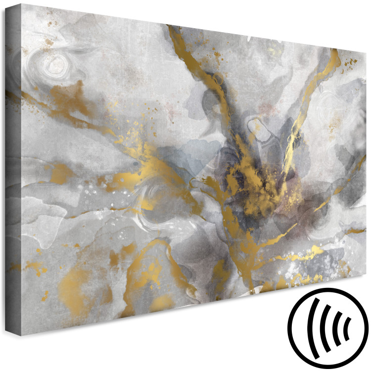 Canvas Marble Structure (1-piece) Wide - abstraction in golden spots 138136 additionalImage 6