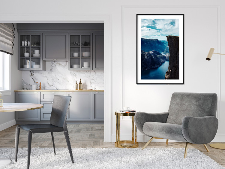 Wall Poster Preikestolen - picturesque landscape of rocky mountains and a large lake 138736 additionalImage 12