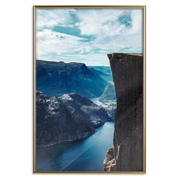 Wall Poster Preikestolen - picturesque landscape of rocky mountains and a large lake 138736 additionalImage 17