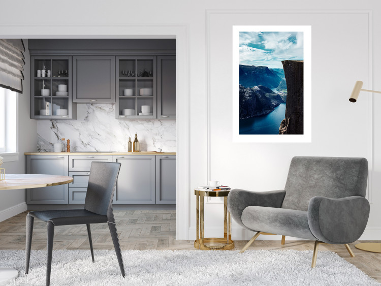 Wall Poster Preikestolen - picturesque landscape of rocky mountains and a large lake 138736 additionalImage 6