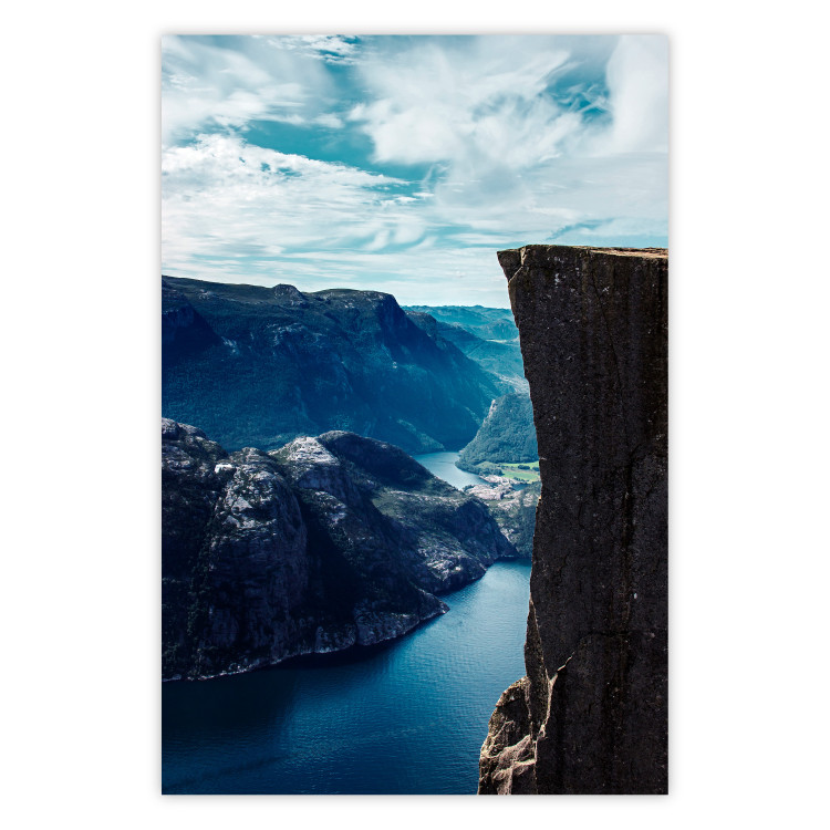 Wall Poster Preikestolen - picturesque landscape of rocky mountains and a large lake 138736