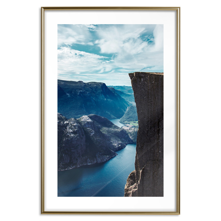 Wall Poster Preikestolen - picturesque landscape of rocky mountains and a large lake 138736 additionalImage 15