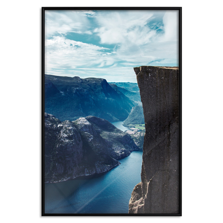 Wall Poster Preikestolen - picturesque landscape of rocky mountains and a large lake 138736 additionalImage 20