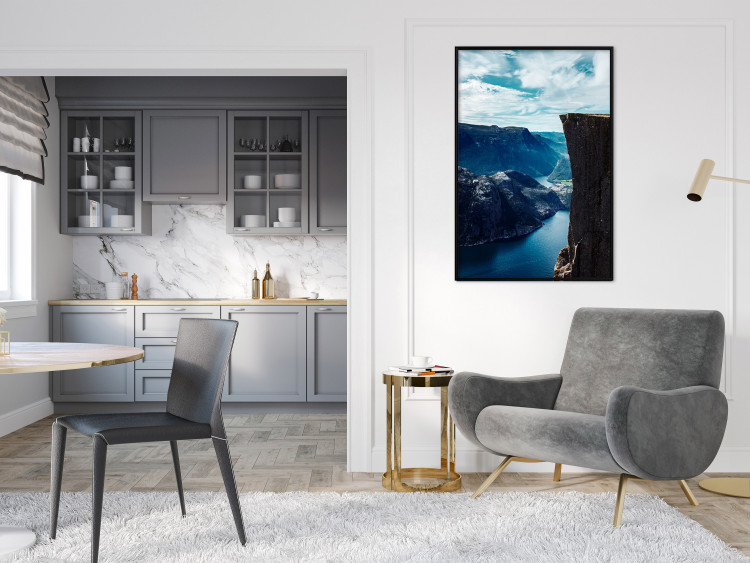 Wall Poster Preikestolen - picturesque landscape of rocky mountains and a large lake 138736 additionalImage 8