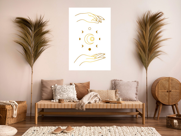 Wall Poster Magic Symbols - All Phases of the Moon and Golden Hands 146136 additionalImage 11