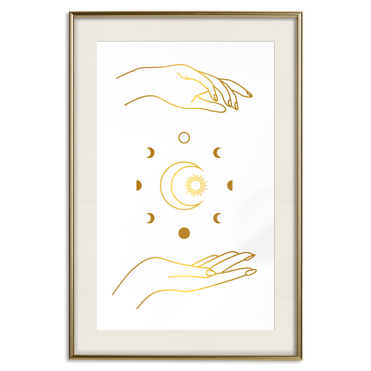 Wall Poster Magic Symbols - All Phases of the Moon and Golden Hands 146136 additionalImage 26