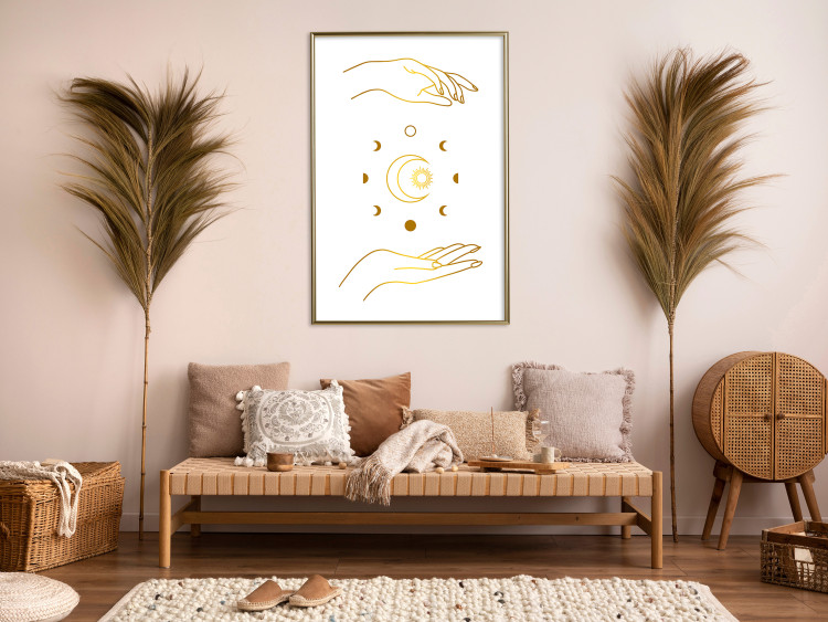 Wall Poster Magic Symbols - All Phases of the Moon and Golden Hands 146136 additionalImage 13