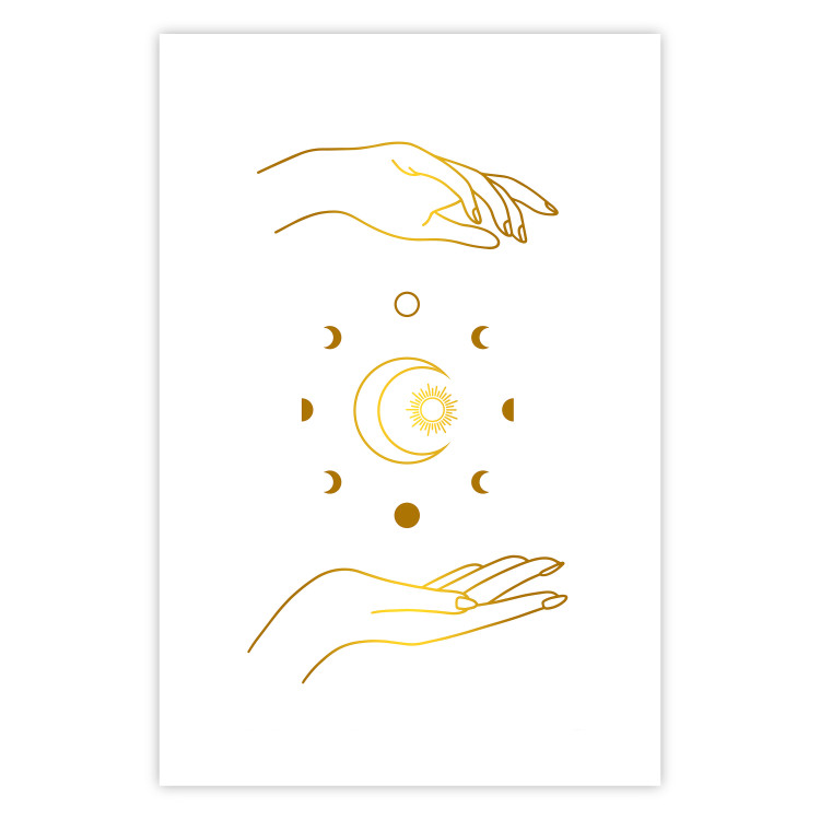 Wall Poster Magic Symbols - All Phases of the Moon and Golden Hands 146136 additionalImage 15