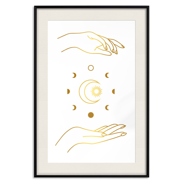 Wall Poster Magic Symbols - All Phases of the Moon and Golden Hands 146136 additionalImage 23