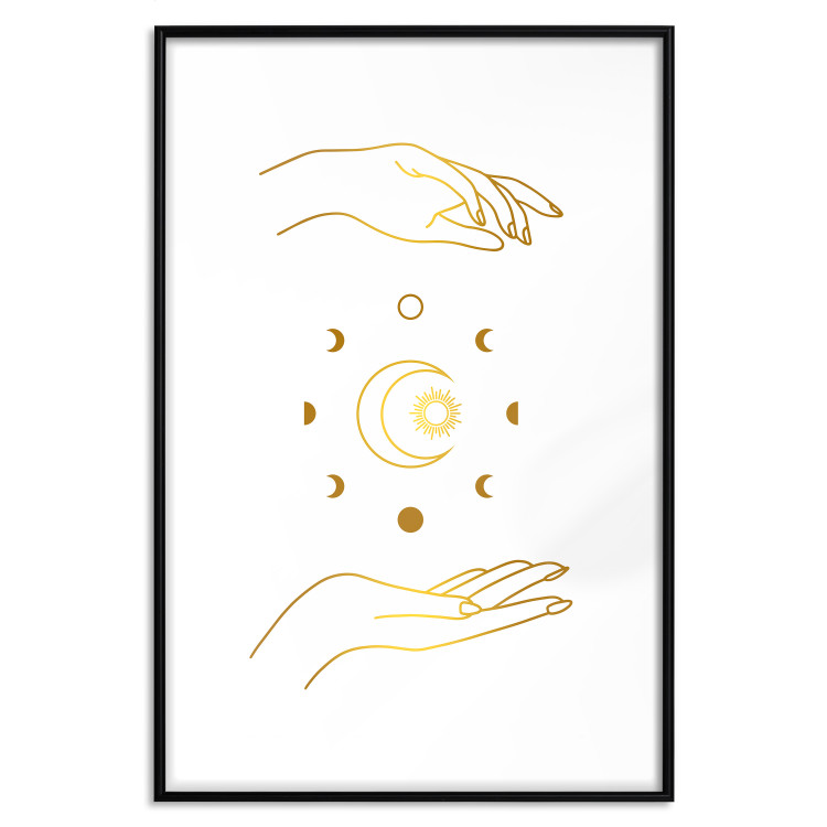 Wall Poster Magic Symbols - All Phases of the Moon and Golden Hands 146136 additionalImage 18