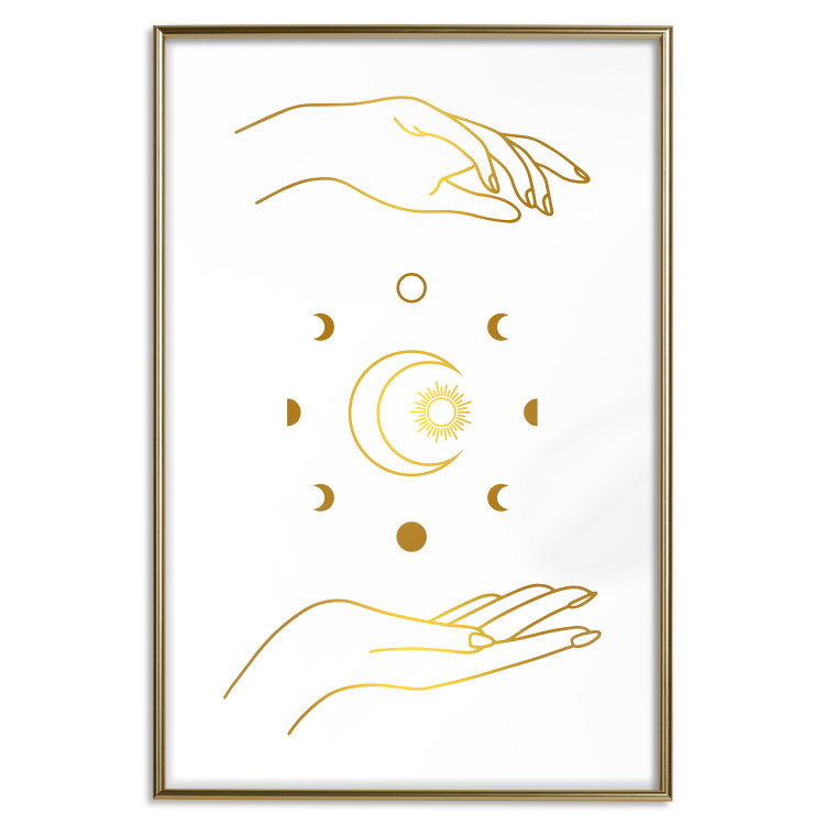 Wall Poster Magic Symbols - All Phases of the Moon and Golden Hands 146136 additionalImage 25