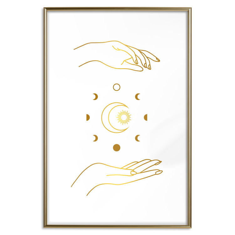 Wall Poster Magic Symbols - All Phases of the Moon and Golden Hands 146136 additionalImage 21