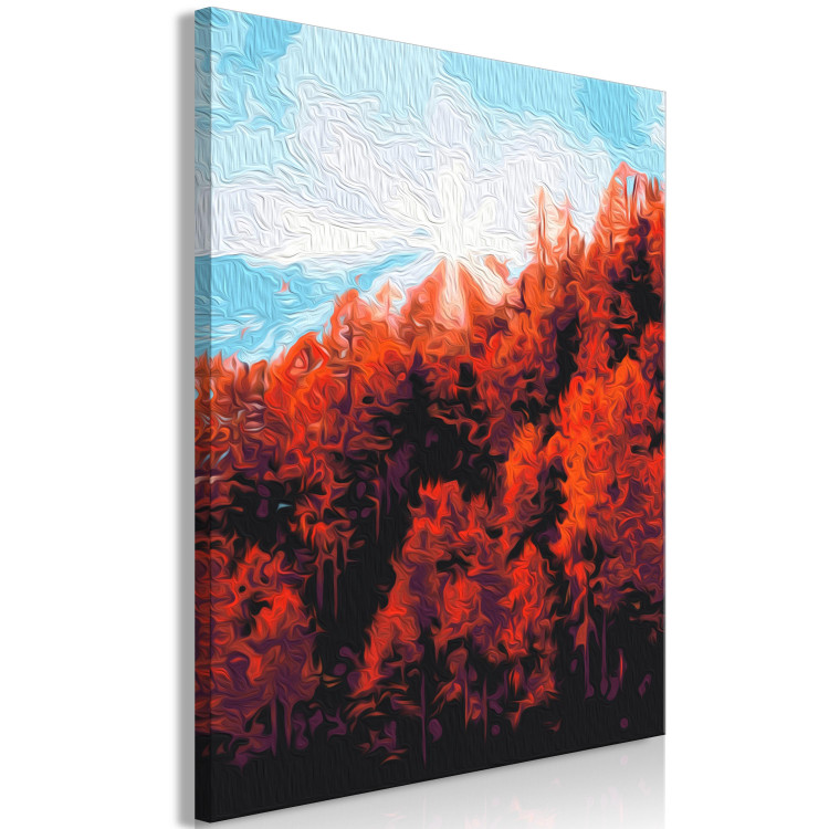 Paint by number Autumn Morning - Red Forest against the Blue Sky 146536 additionalImage 6