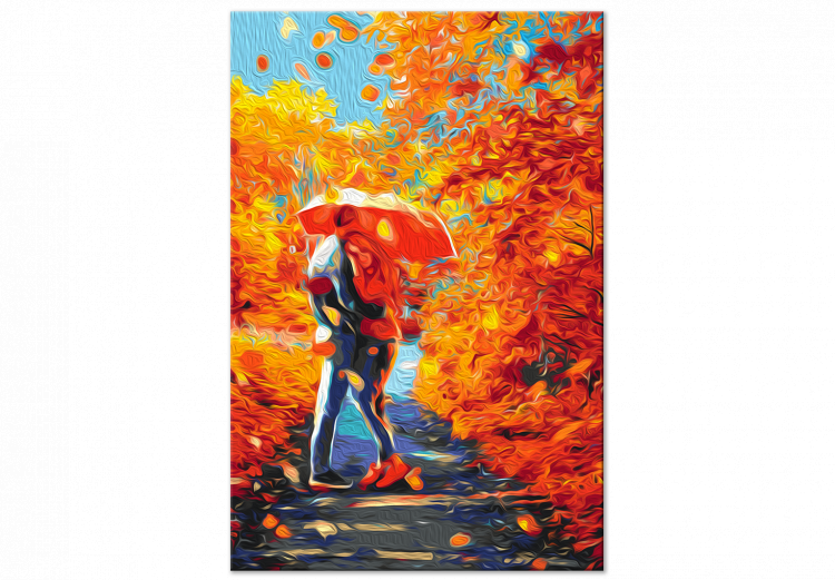 Paint by number Meeting in the Park - Autumn Trees and a Couple in Love with an Umbrella 147336 additionalImage 3