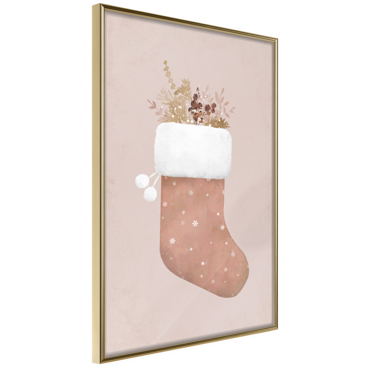 Poster Christmas in Pastels - Holiday Stocking With Plant Twigs 148036 additionalImage 4