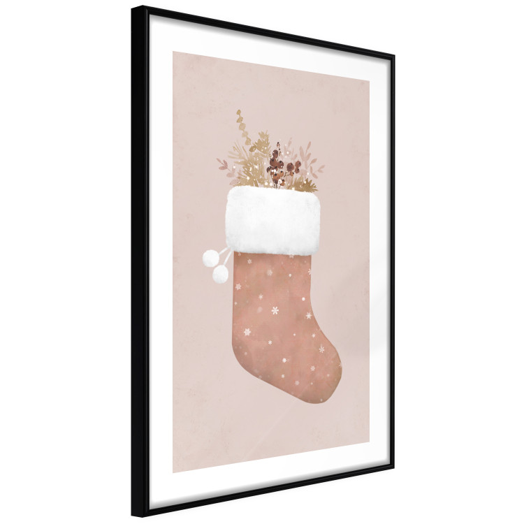 Poster Christmas in Pastels - Holiday Stocking With Plant Twigs 148036 additionalImage 5