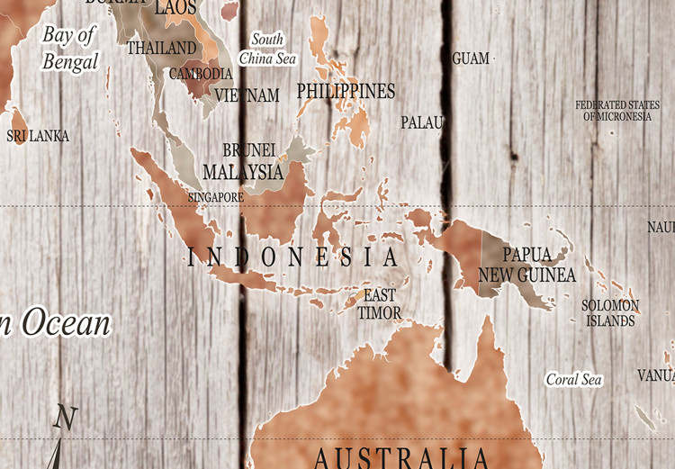 Large canvas print World Map: Wooden Stories [Large Format] 149136 additionalImage 4