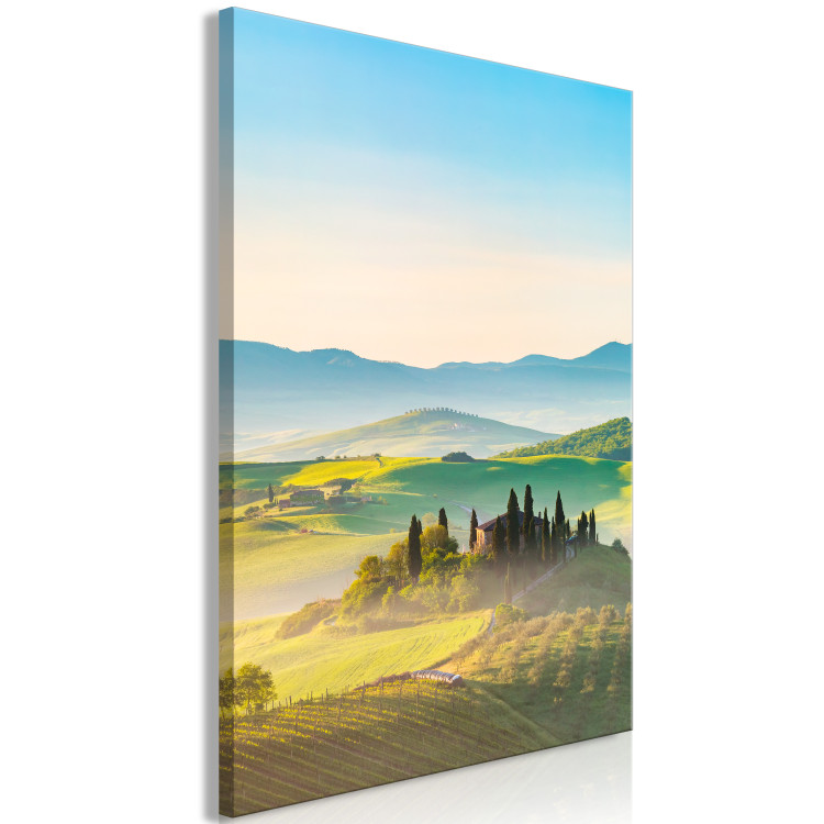 Canvas Print Tuscany Landscape - Photo of Green Fields at Sunrise 149836 additionalImage 2