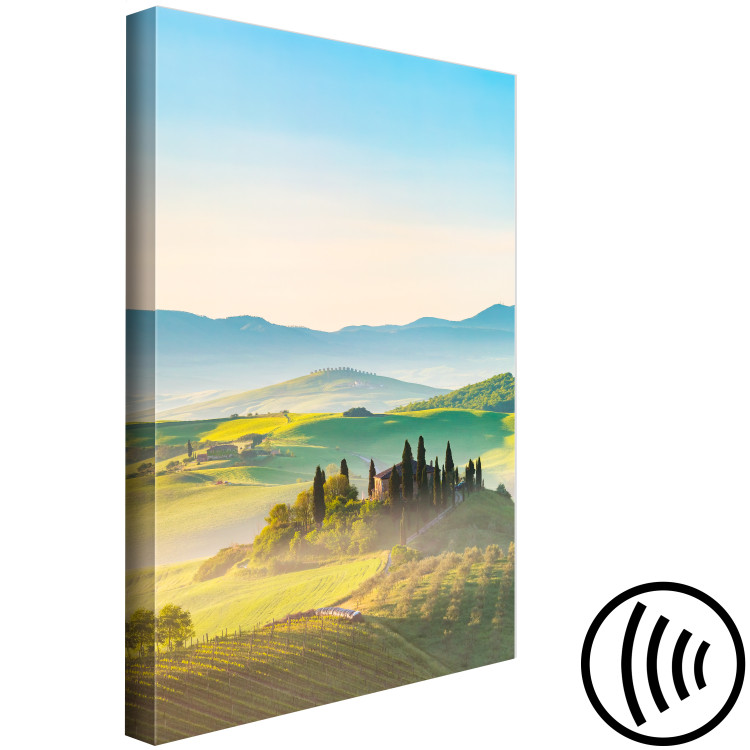 Canvas Print Tuscany Landscape - Photo of Green Fields at Sunrise 149836 additionalImage 6