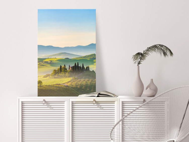 Canvas Print Tuscany Landscape - Photo of Green Fields at Sunrise 149836 additionalImage 3