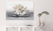 Large canvas print Lilies on a decorative cream background in water [Large Format] 150936 additionalThumb 6