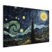 Canvas Starry Night - A Landscape in the Style of Van Gogh With a Smiling Moon 151036 additionalThumb 2