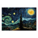 Canvas Starry Night - A Landscape in the Style of Van Gogh With a Smiling Moon 151036 additionalThumb 7