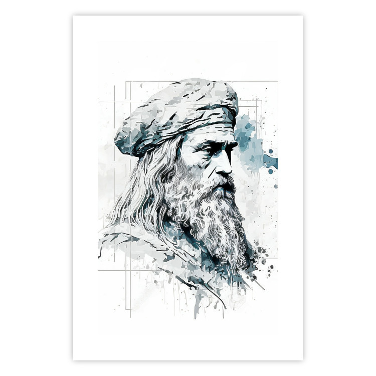 Poster Da Vinci - A Black and White Portrait of the Artist Generated by AI 151136 additionalImage 18