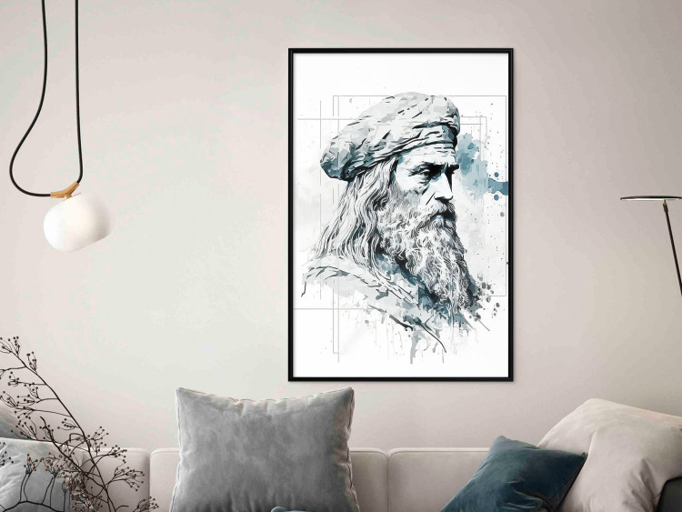 Poster Da Vinci - A Black and White Portrait of the Artist Generated by AI 151136 additionalImage 11