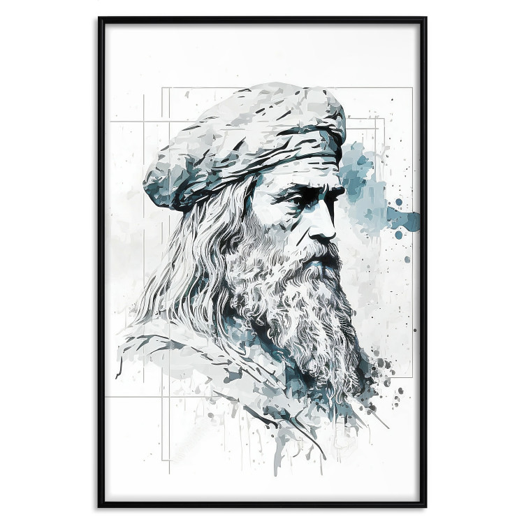 Poster Da Vinci - A Black and White Portrait of the Artist Generated by AI 151136 additionalImage 25