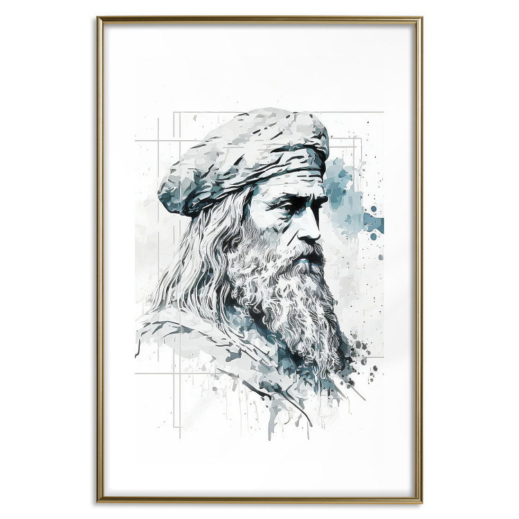 Poster Da Vinci - A Black and White Portrait of the Artist Generated by AI 151136 additionalImage 27