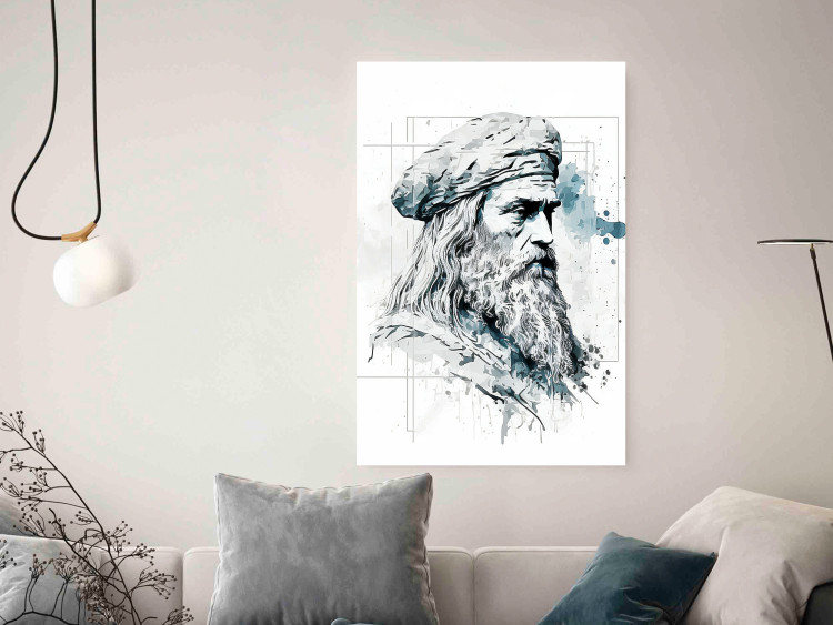 Poster Da Vinci - A Black and White Portrait of the Artist Generated by AI 151136 additionalImage 9
