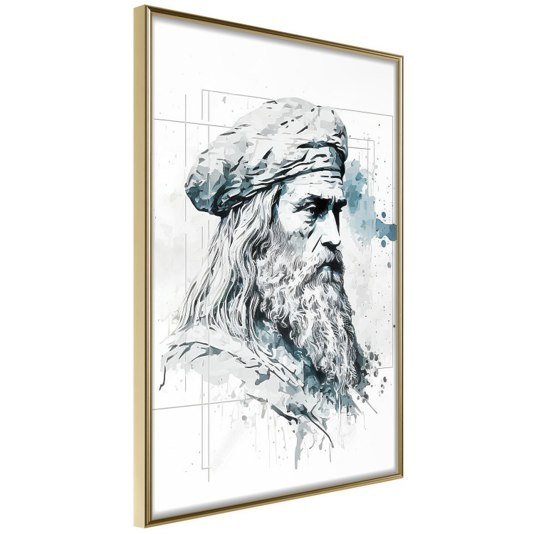 Poster Da Vinci - A Black and White Portrait of the Artist Generated by AI 151136 additionalImage 5
