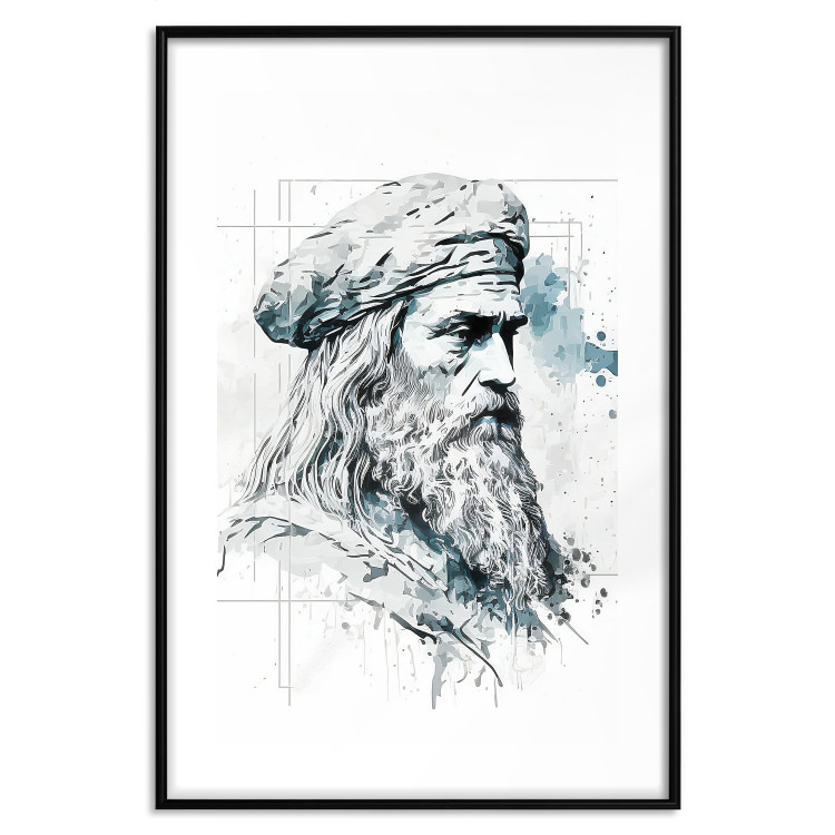 Poster Da Vinci - A Black and White Portrait of the Artist Generated by AI 151136 additionalImage 17