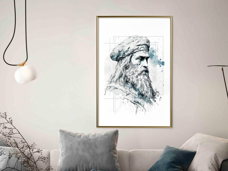 Poster Da Vinci - A Black and White Portrait of the Artist Generated by AI 151136 additionalImage 12