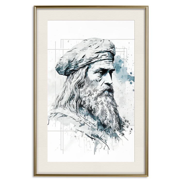 Poster Da Vinci - A Black and White Portrait of the Artist Generated by AI 151136 additionalImage 26