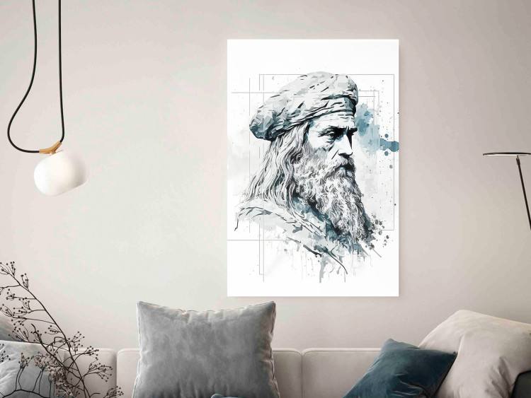Poster Da Vinci - A Black and White Portrait of the Artist Generated by AI 151136 additionalImage 11
