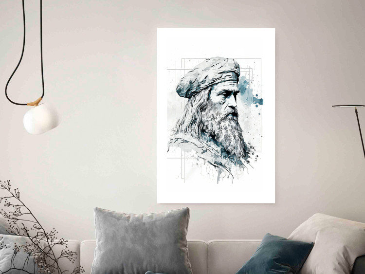 Poster Da Vinci - A Black and White Portrait of the Artist Generated by AI 151136 additionalImage 14
