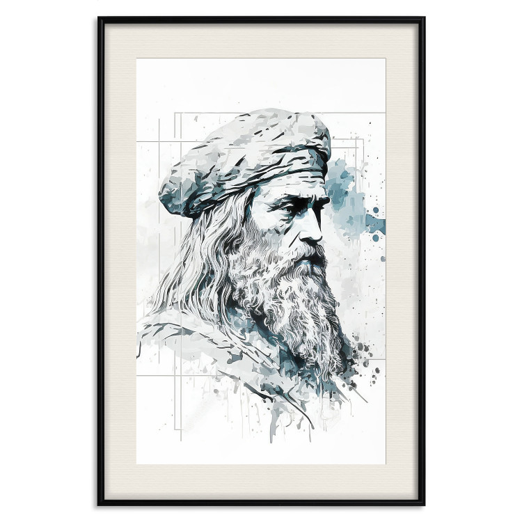 Poster Da Vinci - A Black and White Portrait of the Artist Generated by AI 151136 additionalImage 19