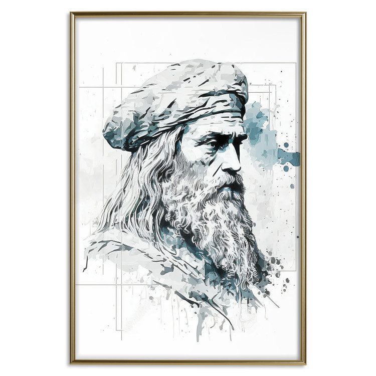 Poster Da Vinci - A Black and White Portrait of the Artist Generated by AI 151136 additionalImage 16