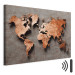 Canvas Copper Map of the World - Orange Outline of Countries on a Gray Background 151236 additionalThumb 8