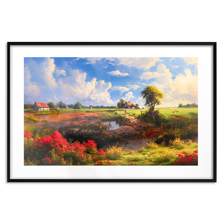 Poster Rural Idyll - Landscape of the Polish Countryside Painted in Warm Colors 151536 additionalImage 24