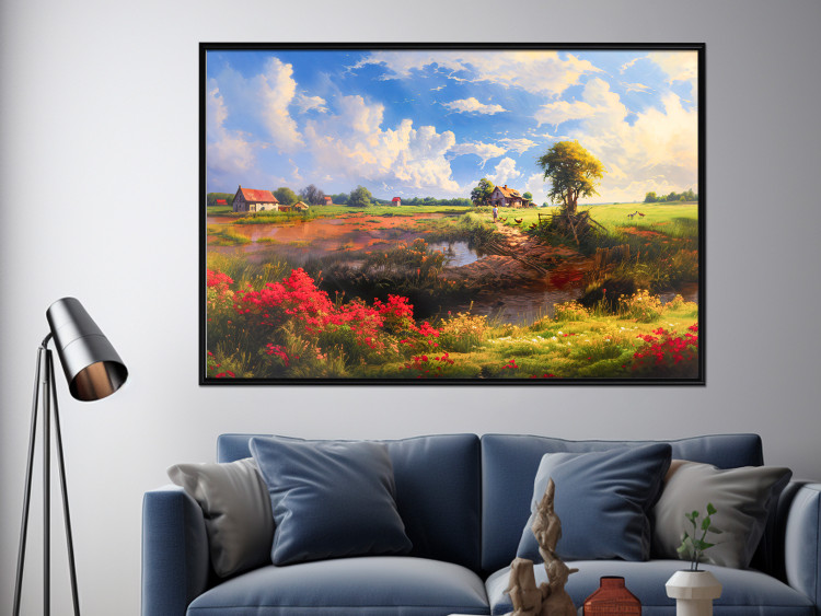 Poster Rural Idyll - Landscape of the Polish Countryside Painted in Warm Colors 151536 additionalImage 13