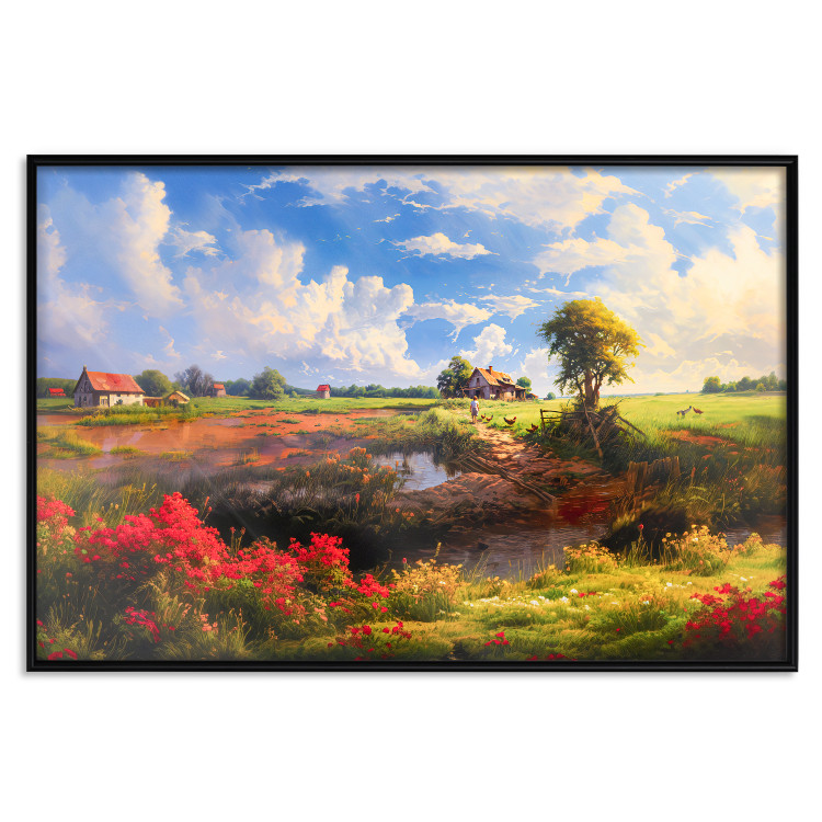 Poster Rural Idyll - Landscape of the Polish Countryside Painted in Warm Colors 151536 additionalImage 19