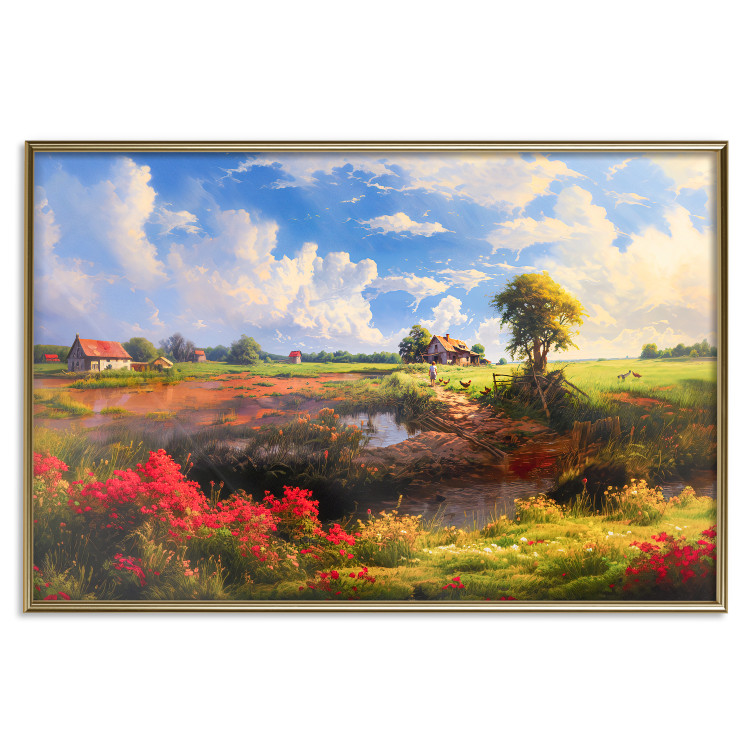 Poster Rural Idyll - Landscape of the Polish Countryside Painted in Warm Colors 151536 additionalImage 20